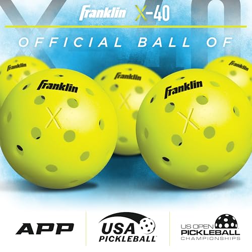 Franklin Pickleball 2 Player Carbon Fiber Paddle and X-40 Pickleball Set - (2) Carbon Fiber Paddles - (4) X-40 Balls - USA Pickleball Approved - style: Blue