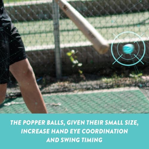 Bandit Sports Mini Popper Plastic Baseballs, Made of Impact-Resistant and Rebounding Material, Perfect Practice Baseballs & Hitting Ball Training - size: 24 Count