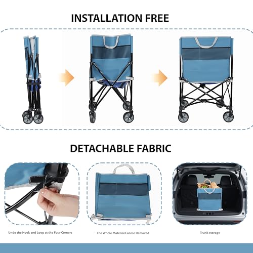 Portable Volleyball Cart with Wheels, Rolling Ball Storage Cart with Lockable Wheels, Sports Equipment Organizer Rack for Garage Basketball Tennis Toy Storage