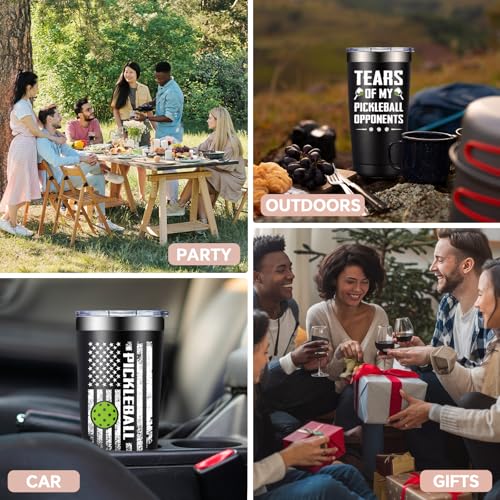 Pickleball Gifts for Men Women - Gifts for Pickleball Lovers - Great Pickleballs Gift Ideas for Birthday - 20oz Pickleballs Accessories Tumbler