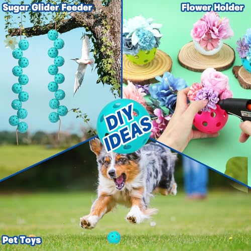 Coopay 20/40 Pack Practice Baseball Softball Plastic Training Balls Lightweight Hollow Limited Flight Softballs for Hitting, Pitching,Batting Training Indoor Outdoor Use - color: Sky Blue, style: 40 Pack