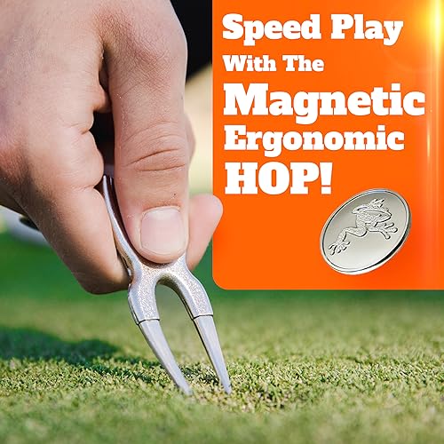Frogger Golf Hop! Magnetic Ball Marker and Divot Repair Tool - Golf Course Essential, Great Gift for Men and Women