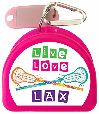Lacrosse Mouthguard Case Mouth Guard Retainer Case - Live Love Lax - color: Pink