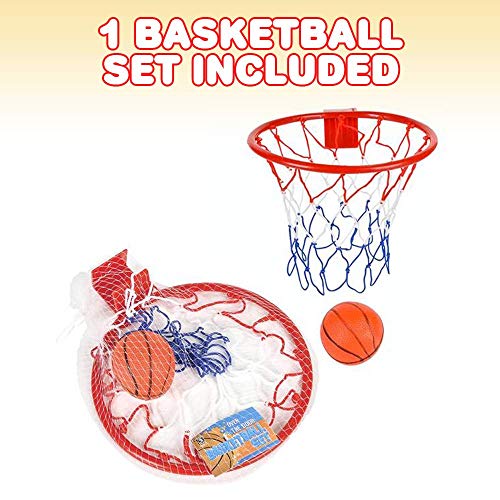 ArtCreativity Mini Over-the-Door Basketball Hoop Game – Easy to Hang, No Assembly Required – Includes 1 Mini Ball & Durable Net Hoop – Indoor Basketball Toy Gift for Kids, Teens & Adults Bedroom Play