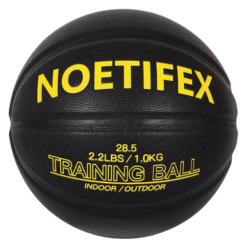 Weighted Heavy Basketball 3LBS/2.2LBS 29.5"/28.5" Training Equipment for Indoor & Outdoor – Improve Dribbling, Passing, Handling & Rebounding Skills Weighted Training Basketball (Deflated) - color: Black & Yellow, size: Size 6,Women & Youth – 28.5"