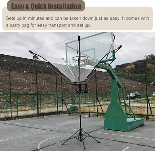 Basketball Hoop Returner Return Attachment Ball Floor Standing Aid Metal - Shooting Trainer Time Saving