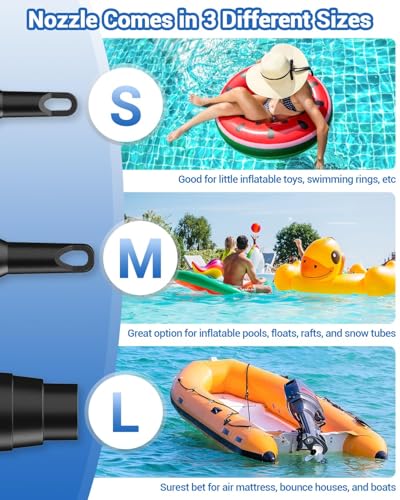 Dr.meter Air Pump for Inflatables, Rechargeable 4000mAh Battery Air Mattress Pump - Portable Quick-Fill Inflator Deflator for Outdoor Camping Inflatable Pool Float Boat Raft Yoga Ball Swim Ring Airbed - style: HT-420