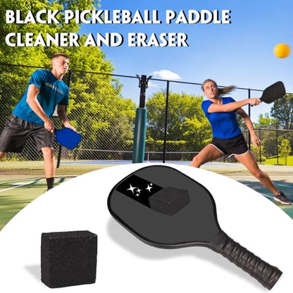 9Pcs Pickleball Racket Accessories Kit, Include 2 Pickleball Paddle Grip Tape, 6 White Pickleball Lead Tape, Black Pickleball Paddle Cleaner and Eraser, Pickle Ball Sport Accessories - color: Black