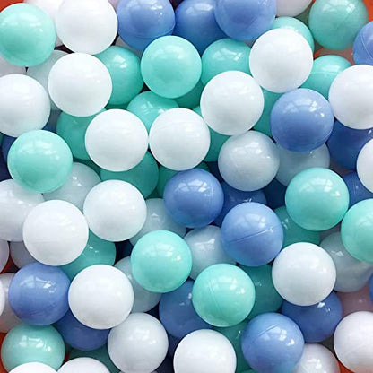 MoonxHome Ball Pit Balls for Toddlers, BPA Free Crush Proof Plastic Toy Balls for Ball Pit, Children's Pool Water Toys, Macaron Ocean Balls for Play Tent 2.15 Inch Pack of 100 200 500 800 1000 - color: M-green&blue