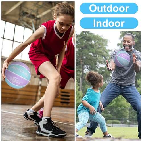 Kids Youth Basketball Size 4/5(25.5/27.5") Premium Rubber Basketball for Boys Girls Indoor Outdoor Pool Games Play(Best Gifts)