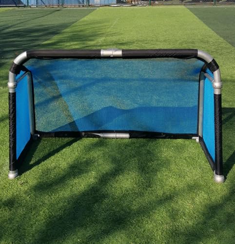 Aluminum Folding Soccer Goal,Portable 4x2.5/5x3/6x4 FT Mini Soccer Goals for Backyard with Carry Bag, 10-Second Set Up & Steady, Training & Team Practice - color: Blue, size: 4X2.5ft