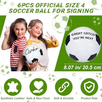 Jenaai Autograph Soccer Ball Bulk Blank Signature Soccer Ball for Signing Gift for Practice Training Championship Party Trophy Coaching Gift Youth League Game