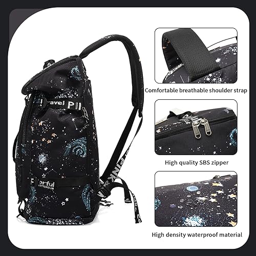 Floral gym duffel bag backpack, fashion wrestling bag,with shoe compartment, 4 kinds of back method waterproof travel sports walking laptop Lightweight（A-Starry Sky） - color: A-Starry Sky