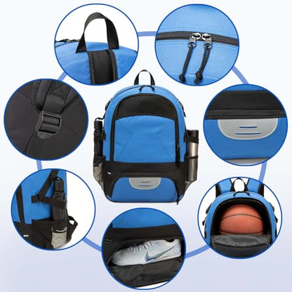 Basketball Bag Backpack, Large Capacity Sports Equipment Bags for Basketball, Soccer, and Volleyball. - color: blue