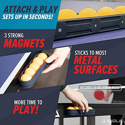 JOOLA Ping Pong Balls - Training 3 Star Table Tennis Balls - 40+mm Regulation Bulk Ping Pong Balls – 12 Pack Colored Ping Pong Balls, Available with Magnetic Ball Holder, Attaches to Ping Pong Table