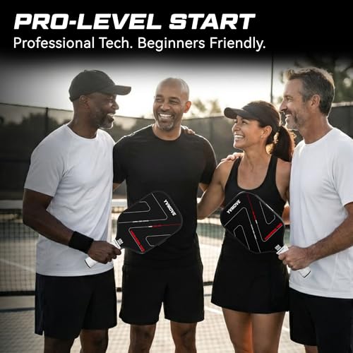 Pickleball Paddles | Raw Carbon Fiber | Effortless Power & Anti-Break Handle | Anti-Shock Core 16mm | for Beginners & Intermediates & Family Games | USAPA Approved