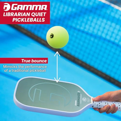 Gamma Librarian Foam Quiet Pickleball Balls – Low-Noise Practice Balls with True Bounce on Any Surface – Foam Pickleballs Available in 48 Box, 3 Pack, or 6 Pack