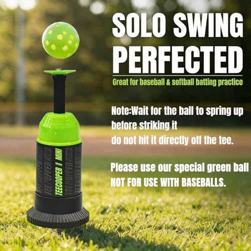 MINI Popper tee,Mini Batting Tee Without a Pitcher for Perfect Swings Baseball Training for Hitting Practicing (Mini Popper Balls 12 Pack Included)