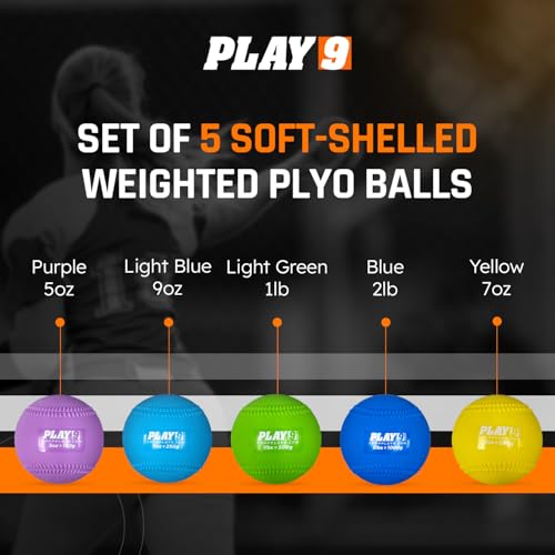 Plyoball Weighted Ball Set for Throwing and Pitching Training - Training Balls for Softball - Builds Speed, Strength, & Muscle Memory - style: Set of 5