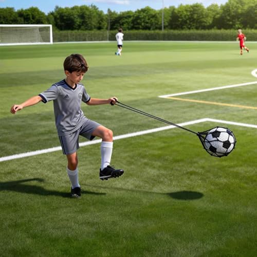 Soccer | Volleyball | Rugby Trainer, Football Kick Throw Solo Practice Training Aid Control Skills Adjustable Waist Belt for Kids Adults