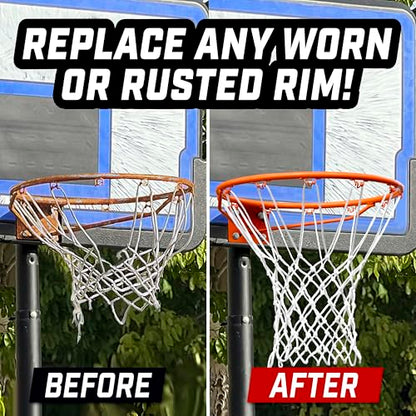 GoSports Regulation 18" Steel Basketball Rim - Choose from Fixed or Breakaway - Use for Replacement or Garage Mount