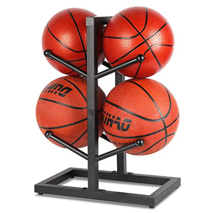 Basketball Organizers Metal Ball Storage Rack Sports Storage for Indoor Outdoor