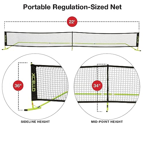 Xcello Sports Regulation Size Portable Pickleball Net System with Carry Bag