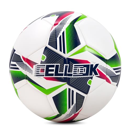 Soccer Ball Size 5 Size 4 with Pump Deflated, Official Size and Weight Long-Lasting Soccer Ball for Youth Teens Adult, Indoor Outdoor Training Practice Ball Games Sports Soccer Gifts with Mesh Bag - color: Green Black, size: Size 5