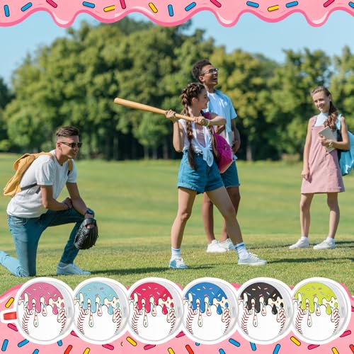 Reginary 12 Pcs Ice Cream Drip Baseball Cosmetic Bag Gifts Accessories for Makeup Bags PVC Clear Cheer Base Ball Snack Goodies Case Toiletry Zipper Pouch Waterproof Travel for Baseball Team Gift - style: Ice Cream Print