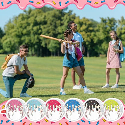 Reginary 12 Pcs Ice Cream Drip Baseball Cosmetic Bag Gifts Accessories for Makeup Bags PVC Clear Cheer Base Ball Snack Goodies Case Toiletry Zipper Pouch Waterproof Travel for Baseball Team Gift - style: Ice Cream Print
