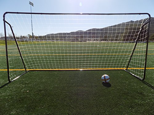 12 x 6 Ft. Powder Coated Galvanized Steel Soccer Goal w/Net. 12x6 Foot AYSO Regulation Size Portable Training Aid. Ultimate Backyard Goal, All Weather, One Year Warranty. New - color: Black, size: 12x6