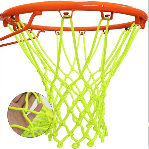 Nightlight Basketball Net, Basketball Net Outdoor,12 Loops Heavy Duty Suitable for Outdoor Standard Basketballs Hoop （Fruit Green）
