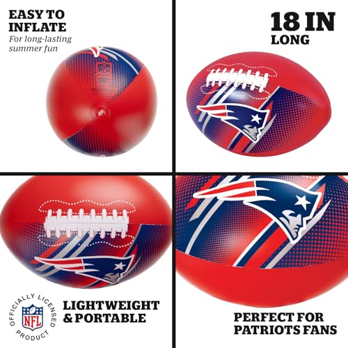 BigMouth 18” Inflatable Pool Football Officially Licensed NFL Fan Gear Merchandise Beach Ball Games for Adults and Teens - style: New England Patriots