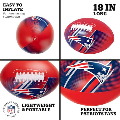 BigMouth 18” Inflatable Pool Football Officially Licensed NFL Fan Gear Merchandise Beach Ball Games for Adults and Teens - style: New England Patriots
