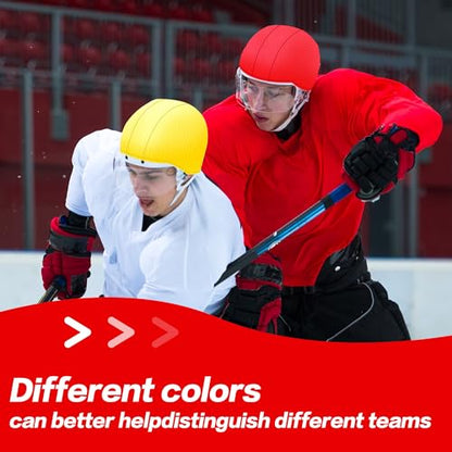 Football Helmet Covers Scrimmage Caps-Perfect for Football, Hockey, and Lacrosse Practice Sessions.The Fabric is Elastic& Bright Colors for Team Identification - color: Red-6pcs