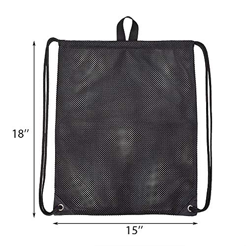 COVAX Heavy Duty Mesh Drawstring Bag, Sport Equipment Storage Bag for Beach, Swimming