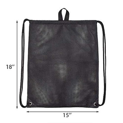 COVAX Heavy Duty Mesh Drawstring Bag, Sport Equipment Storage Bag for Beach, Swimming