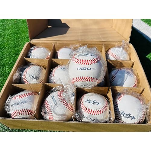 Rawlings | Practice Baseballs | R100-P or FSR100-P Baseballs | Collegiate, High School & Youth | Flat or Raised Seam Options - style: Raised Seam (High School / Youth)