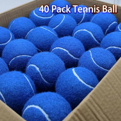 SHYUJAJIE Tennis Balls, 40 Pack Training Tennis Balls,High Elasticity Practice Tennis for Beginner, Exercise Playing Balls for Pet Dog - color: Blue