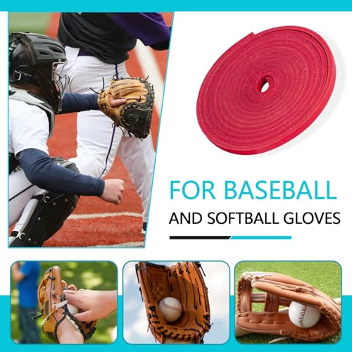 Baseball Glove Lace, Mitt Lace Repair Kit Softball 2 Leather Laces and 2 Lacing Needles for Catcher's Glove - color: Rose-pink
