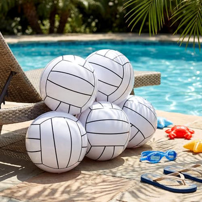 Sosation 8 Pcs Inflatable Sports Balls 16 Inch Inflatable Beach Ball Blow up Sports Party Decorations Swimming Pool Summer Pool Toys for Indoor Outdoor Beach (Volleyball) - style: Volleyball