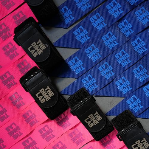 The Dime Lab Flag Football Set - Adjustable Flag Football Belts and Fabric Flags - With Velcro Straps - Blue & Pink - size: Youth/Adults