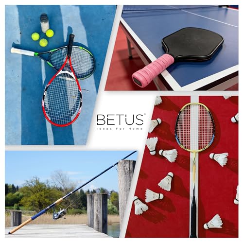 Betus Tennis Overgrip 10 Pack, PU Racket Grip Tape, Smooth Tacky Surface, Non Slip Comfortable Feel, Colorful Replacement Grips for Tennis Badminton Squash Pickleball Paddle, Durable Handle Wrap