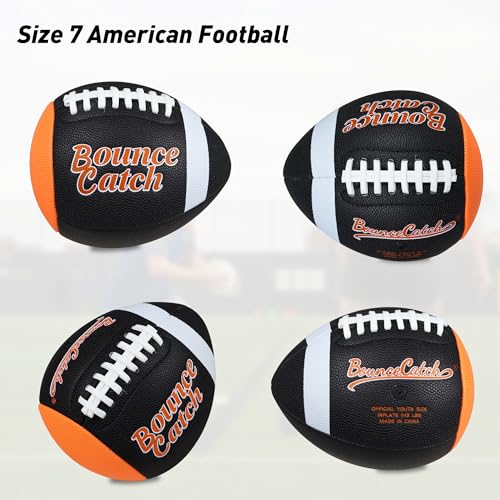 Training Football, Youth Size Fatherless Football PassCatch Solo Enhancing Passing Catching Halfball(with Pump) - style: Brown-9#(Ages 14+)