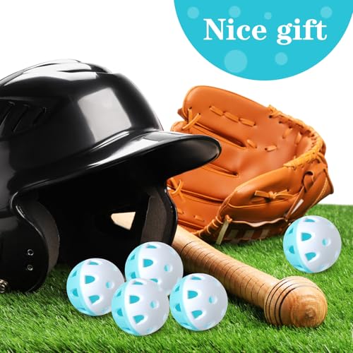 VioraWhite Mini Practice Baseballs 1. 65 Inch Small Baseball Training Lightweight Hollow with a Drawstring Bag for Hitting, Batting Training Use