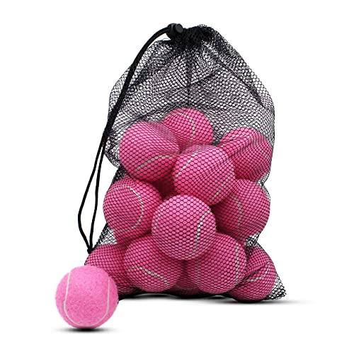 Tennis Balls,8/18/40/90 Pack Training Tennis Balls Practice Balls with Mesh Bag for Easy Transport, Pet Dog Playing Balls, fit for Beginner Training Ball - color: Pink, size: 18 Pack