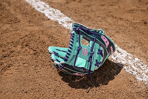 Wilson Fall 2025 A2K® Baseball Gloves - color: Navy/Seafoam/Pink, size: Infield - 11.5"