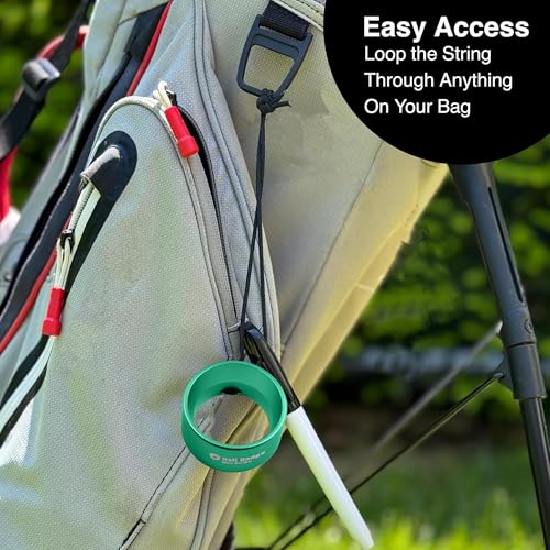 Ball Badge Aim Stripe - 360 Degree Golf Ball Line Marker Kit with Golf Bag Attachment for Perfect Alignment and Precision Putting - color: Green