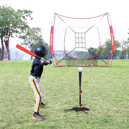 BaseGoal Baseball Tee for Kids,Youth Stand Set,Teeball Set,Youth Baseball,Softball Batting Tee Set,Easy Adjustable Height - style: Kids Baseball Tee-A
