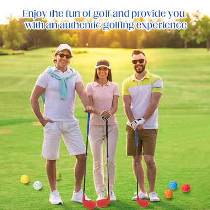 Realspring 2 Pack Backyard Golf Club Set Adjustable Golf Club for Backyard Game Plastic Chipping Clubs Hit Plastic Balls Outdoor Indoor Training Practice Gift(Black and Blue,Left Hand)